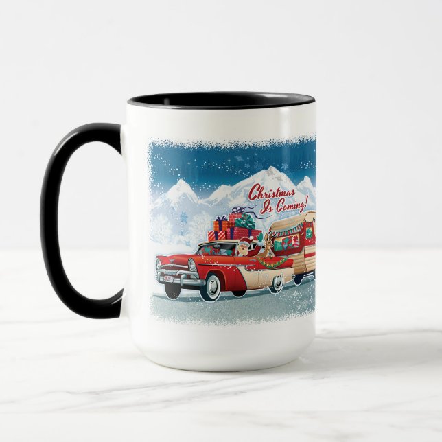Santa's Vintage Christmas Camper Mug (Left)