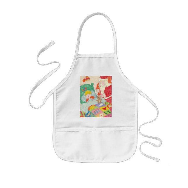 Santa's Visit Children's Bib Kids Apron (Front)