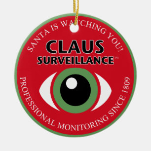Santa's Watching Ceramic Tree Decoration