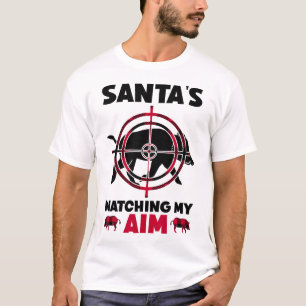 Santa's Watching My Aim - Boar Hog Hunting T-Shirt