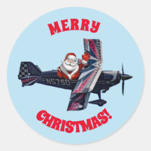 Santa's Wave  Classic Round Sticker