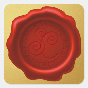 Santa's Wax Seal with Initials Golden Sticker