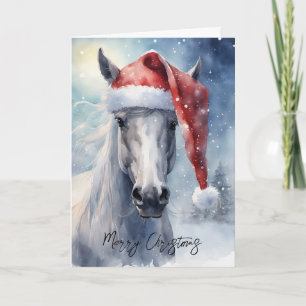 Santa's White Horse Greeting Card