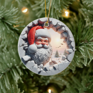 Santa's Winter Wonderland Peek-Through Ceramic Tree Decoration