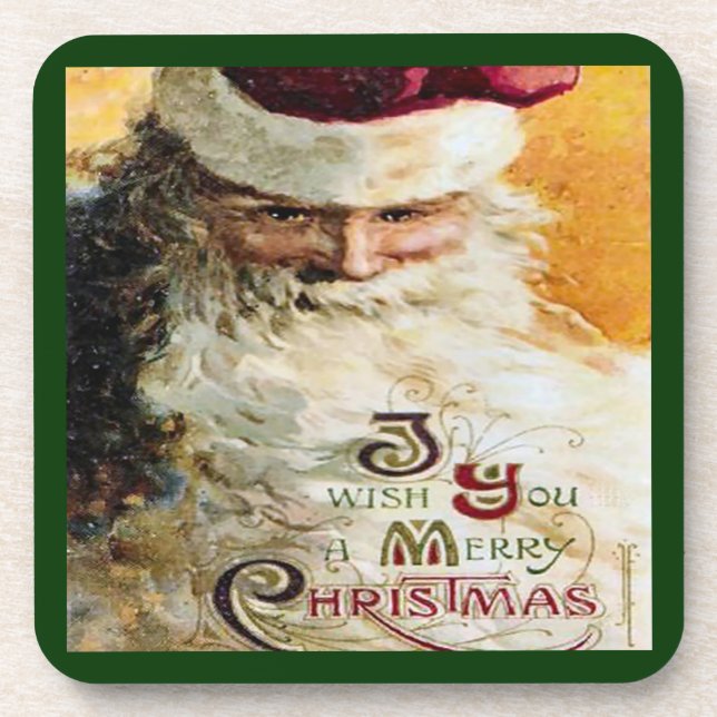Santa's Wish For You Set of Cork Coasters (Front)