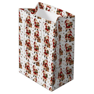 Santa's Woodland Post Christmas Medium Gift Bag
