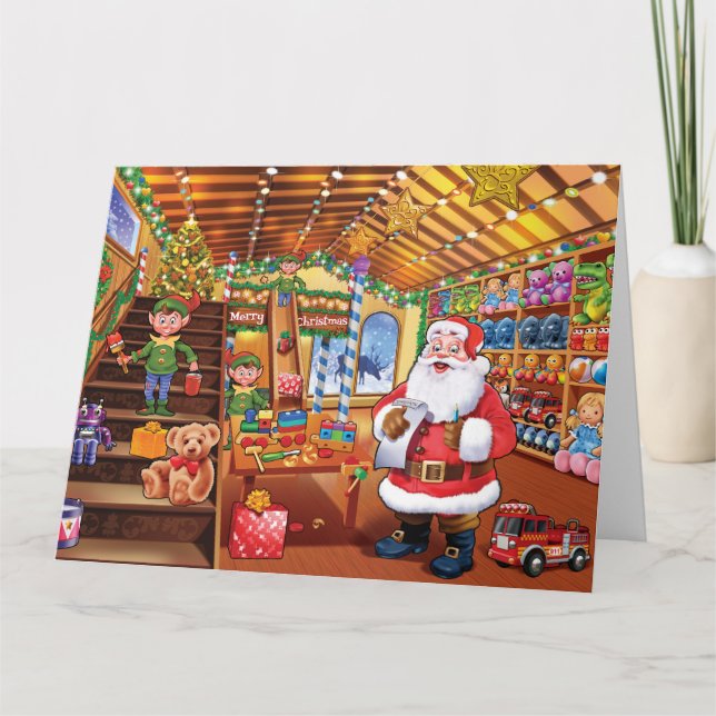 Santa's Workshop Christmas card (Front)