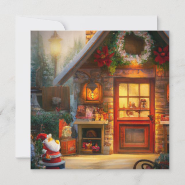 Santa's workshop Christmas card (Front)
