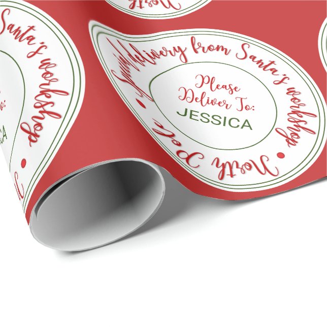 Santa's Workshop Christmas Wrapping Paper (Roll Corner)
