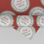 Santa's Workshop Christmas Wrapping Paper<br><div class="desc">This santa's workshop christmas wrapping paper is perfect for a kids holiday gift. The design features an official north pole seal with the words "special delivery from santa's workshop - north pole" in a festive red font. Personalise the wrapping paper with your child's name.</div>