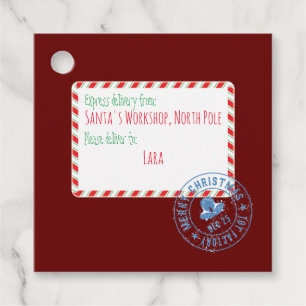 Santa's Workshop Delivery Personalised Favour Tags