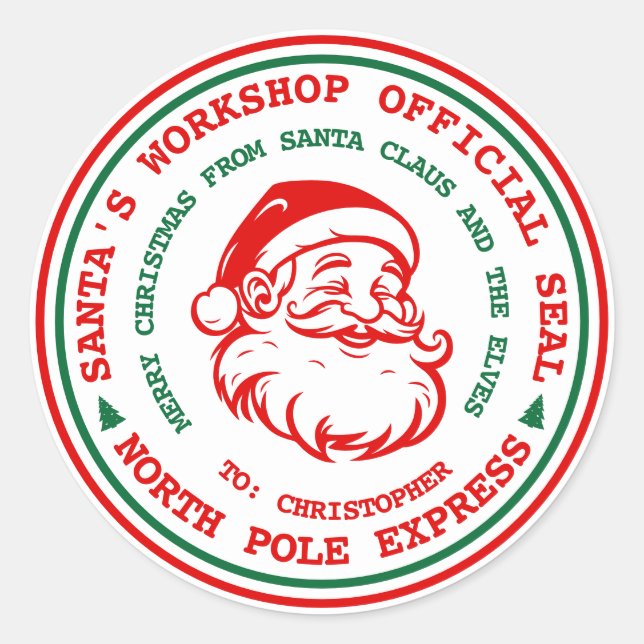Santa's Workshop Official Seal Christmas Gift (Front)