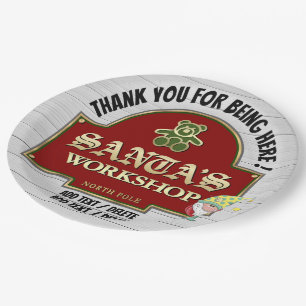 Santa's Workshop Paper Plate