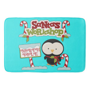 Santa's Workshop Penguin Bath Mat