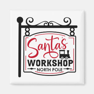 Santa's Workshop Sign Magnet