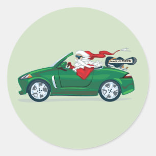 Santa's World Tour Convertible Classic Round Sticker