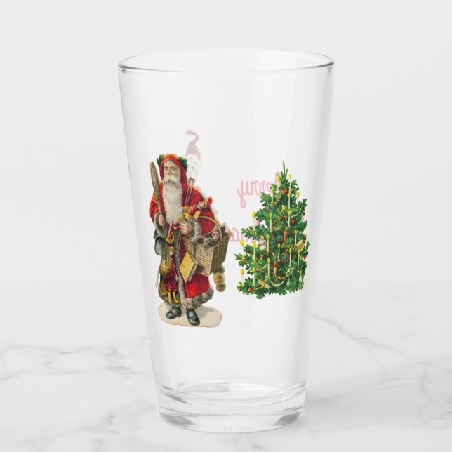 Santas Ye Old Christmas Pint Glass - Nostalgic  (Front)