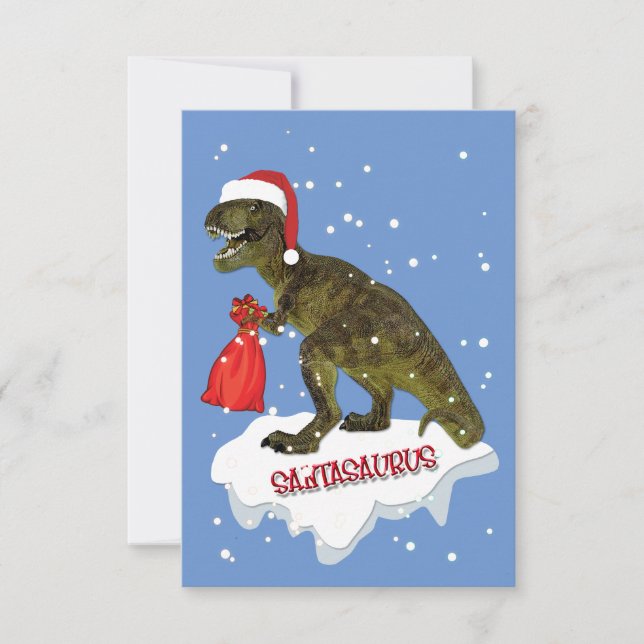 Santasaurus Christmas Card Personalize (Front)