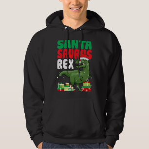 Santasaurus Rex  Christmas Rex Dinosaur Santa Kids Hoodie