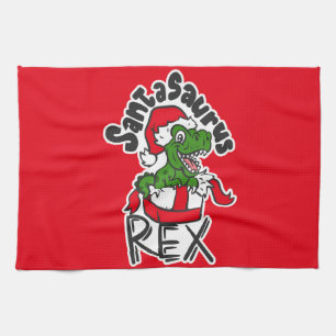 Santasaurus Rex Tea Towel