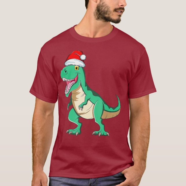 Santasaurus Rex TRex Christmas Pyjamas Dinosaur T-Shirt (Front)