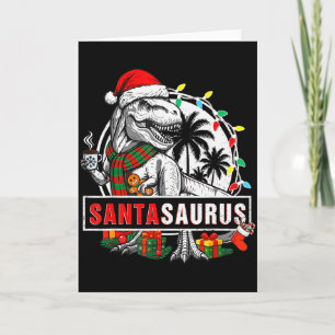 Santasaurus T Rex Dinosaur Funny Santa Saurus Funn Card