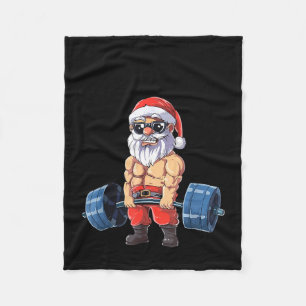 Santashred Funny Santa Meme Xmas Gym Bodybuilding  Fleece Blanket