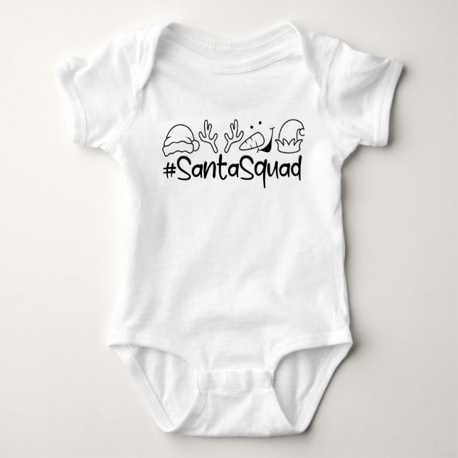 SantaSquad Christmas Baby Bodysuit (Front)