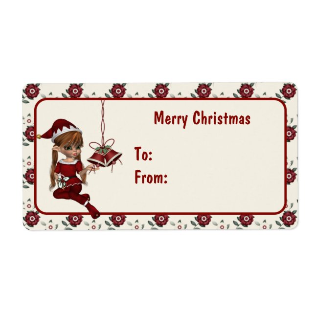 Santas's Helper Christmas Elf  Christmas Tags (Front)