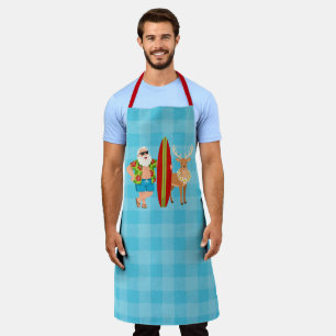SantaSurf: Festive Tropics Hawaiian Holiday Santa Apron