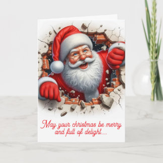Santathrough wall 2 Greeting Card