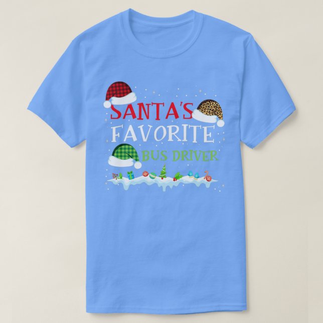 Santax27s Favourite Bus Driver Funny Christmas Gif T-Shirt (Design Front)