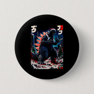 Santazilla Japanese Monster Kaiju Dinosaur Christm 6 Cm Round Badge
