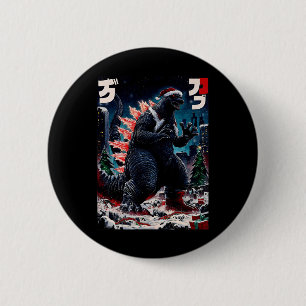 Santazilla Japanese Monster Kaiju Dinosaur Christm 6 Cm Round Badge