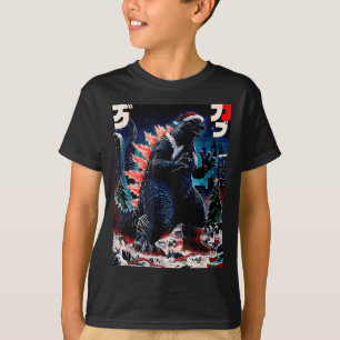 Santazilla Japanese Monster Kaiju Dinosaur Christm T-Shirt