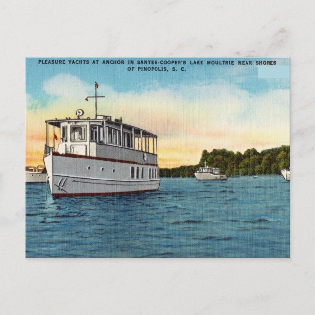 Santee-Cooper's Lake Moultrie Pinopolis S.C. Postcard (Front)
