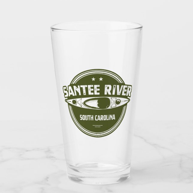 Santee River South Carolina Kayaking Glass (Front)
