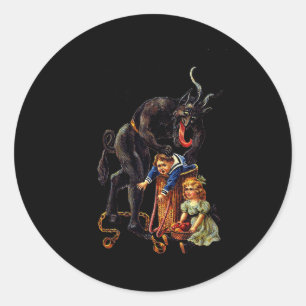 Santi Claus Tees Greetings From Ss Vom Krampus Classic Round Sticker
