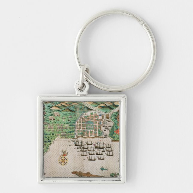 Santiago, Cape Verde, 1589 2 Key Ring (Front)