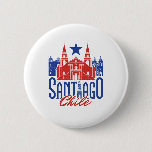Santiago Chile Chilean Souvenir Travel Vacation 6 Cm Round Badge