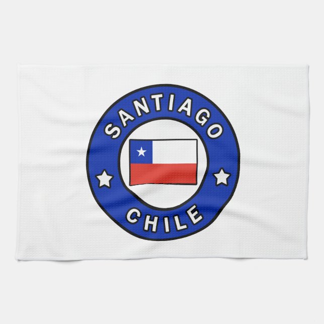 Santiago Chile Tea Towel (Horizontal)