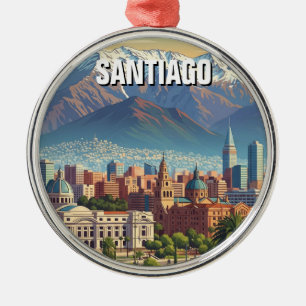 Santiago Chile Travel Metal Tree Decoration