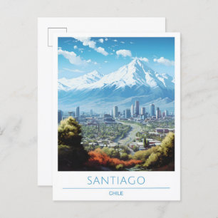 Santiago Chile Vintage Travel  Postcard