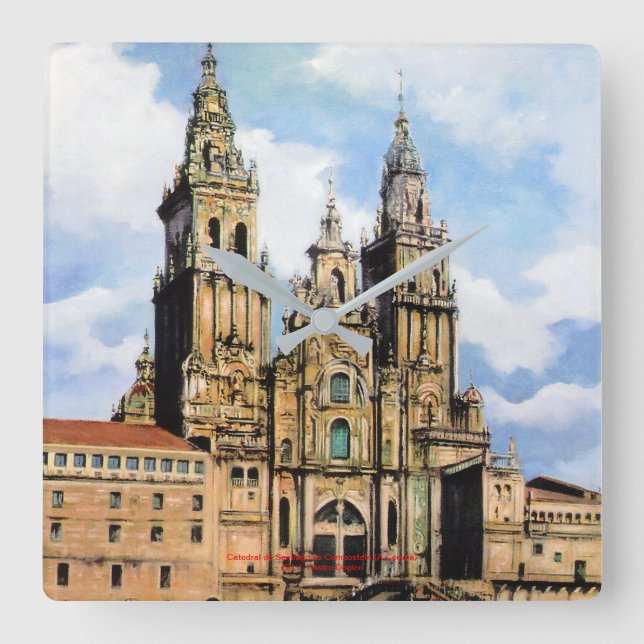 Santiago de Compostela Cathedral (A Coruña) Square Wall Clock (Front)