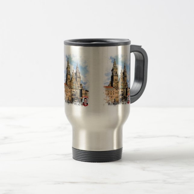 Santiago de Compostela Cathedral Travel Mug (Front Right)