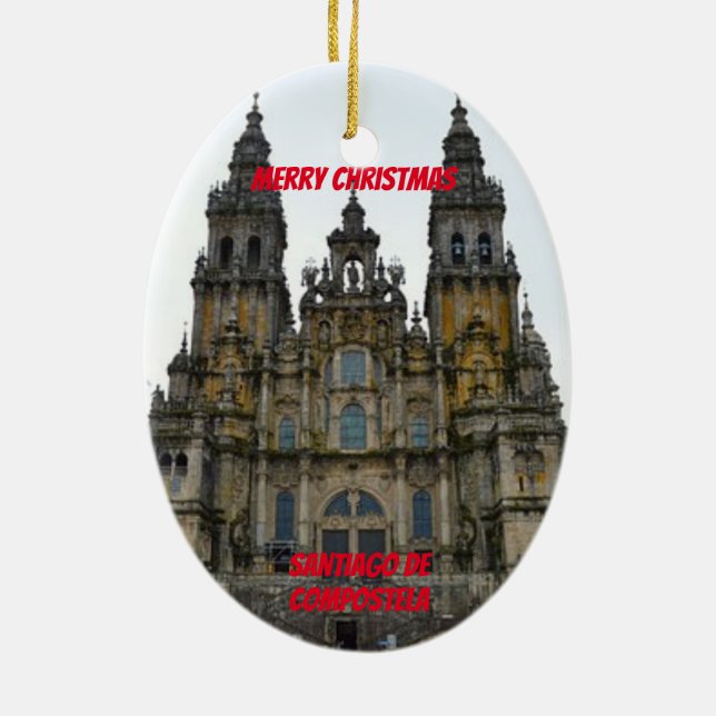 Santiago de Compostela Ceramic Tree Decoration (Back)