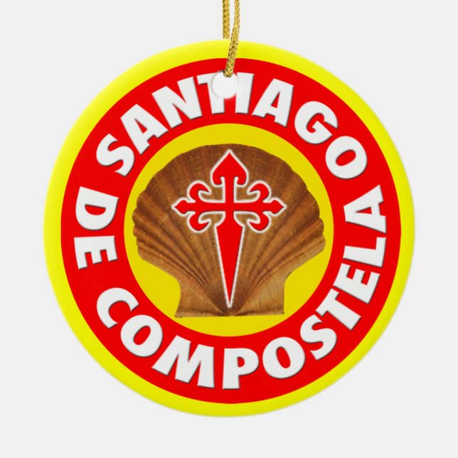 Santiago de Compostela Ceramic Tree Decoration (Front)