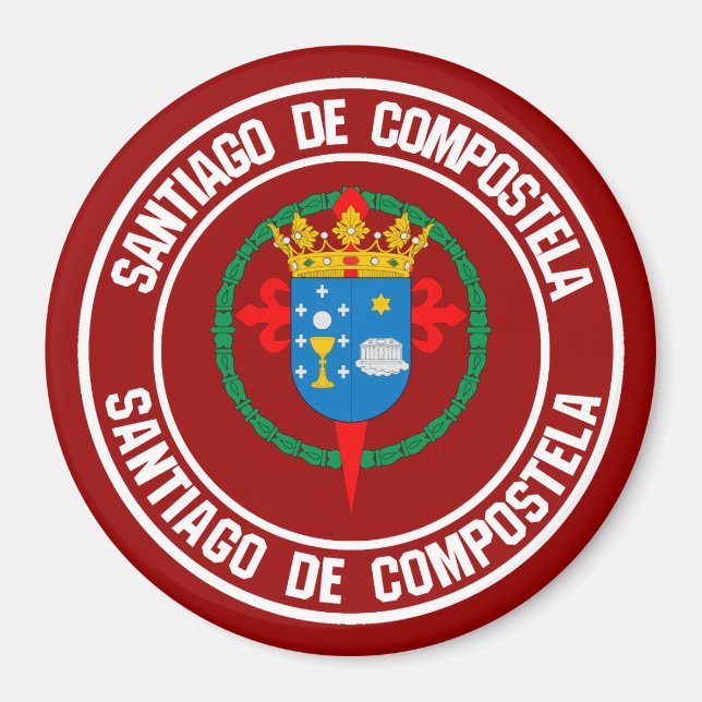 Santiago de Compostela Round Emblem Magnet (Front)