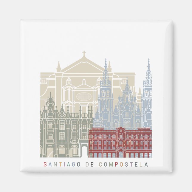 Santiago de Compostela skyline poster Magnet (Front)