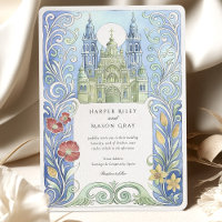 Santiago de Compostela Spain Watercolor Wedding